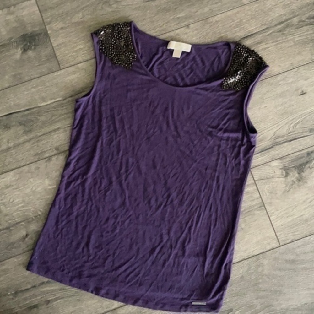 Michael Kors top Purple top with beading Large